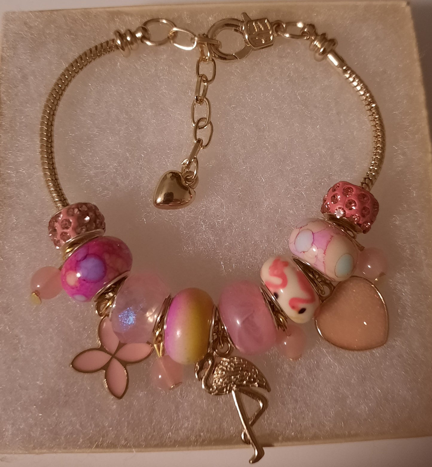 Pink Flamingo Charm Bracelet
