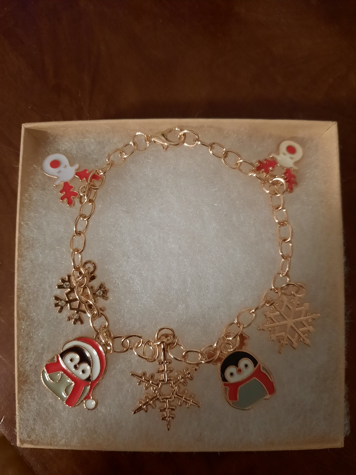 Penguin & Snowflake Charm Bracelet