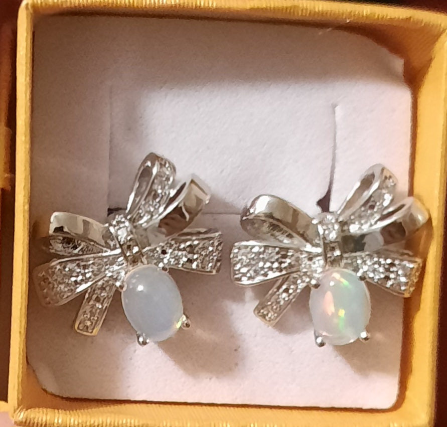 Opalite Bow Earrings