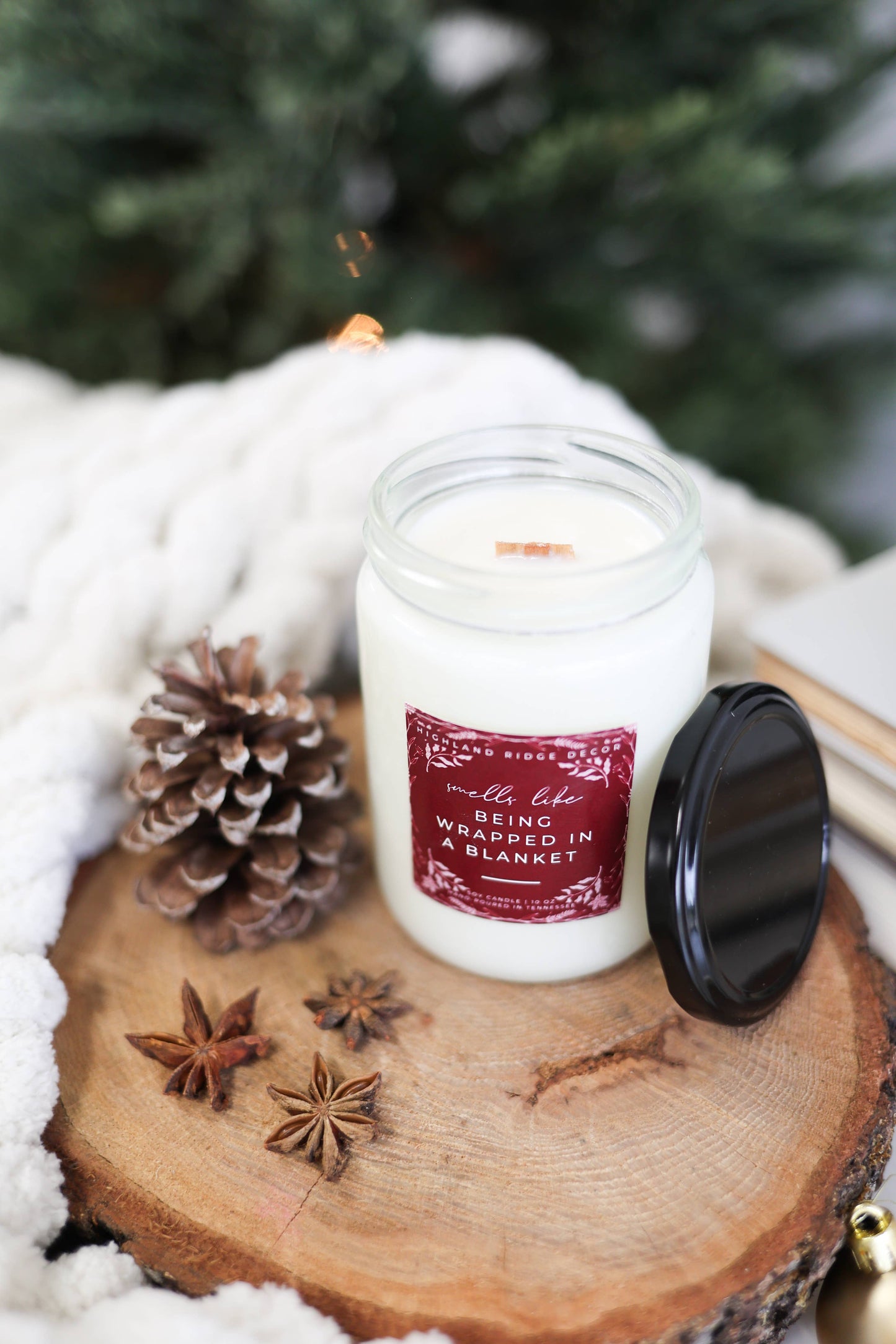 Cranberry and Fig Fall Candle | Wood Wick Soy Candle