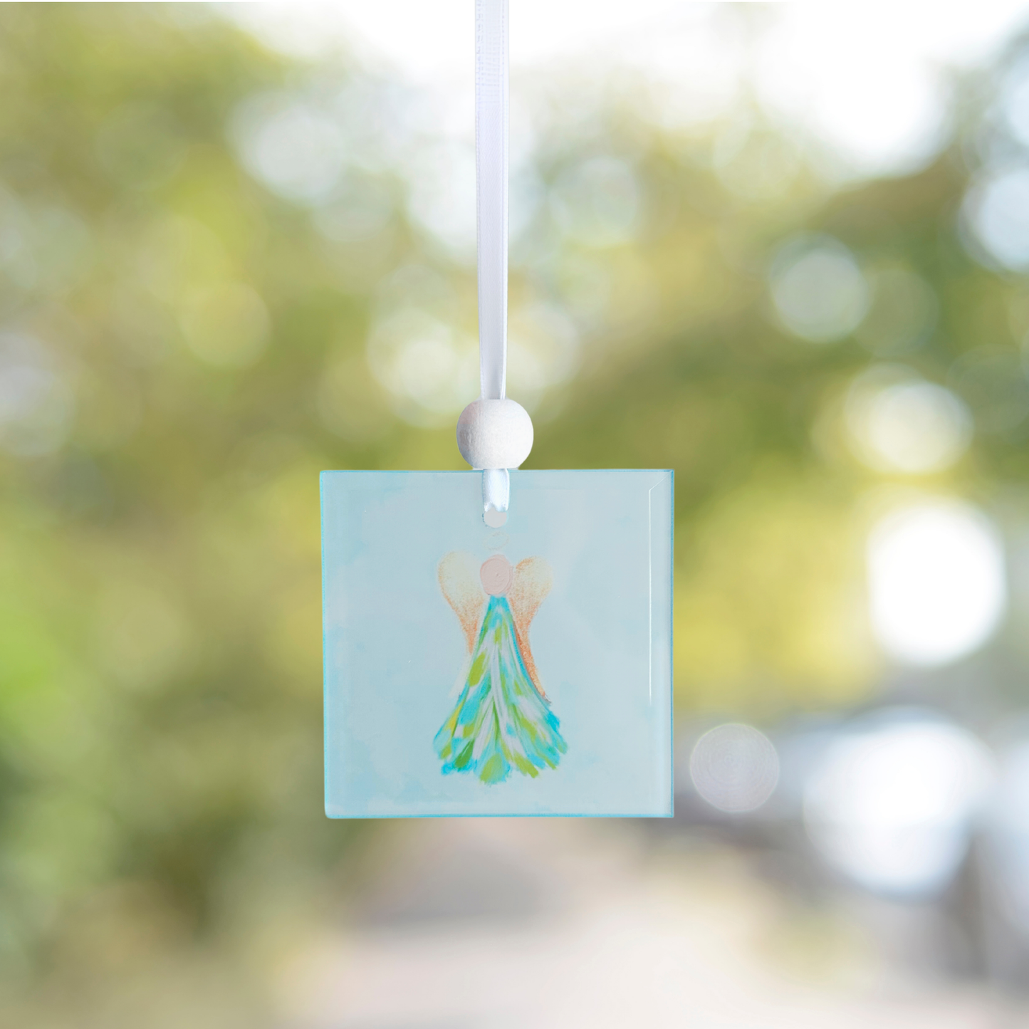Window Charm - Hand Painted Blue Angel | Suncatcher