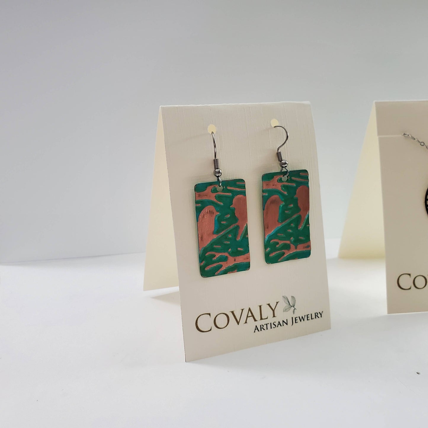 Flame Paint Copper GoGo Circle Earrings