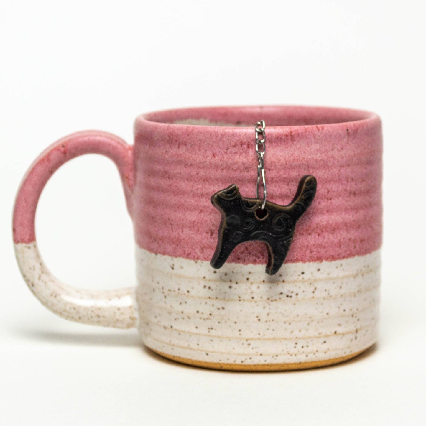 Ceramic Black Cat Charm Tea Ball Infuser/Steeper - Handmade