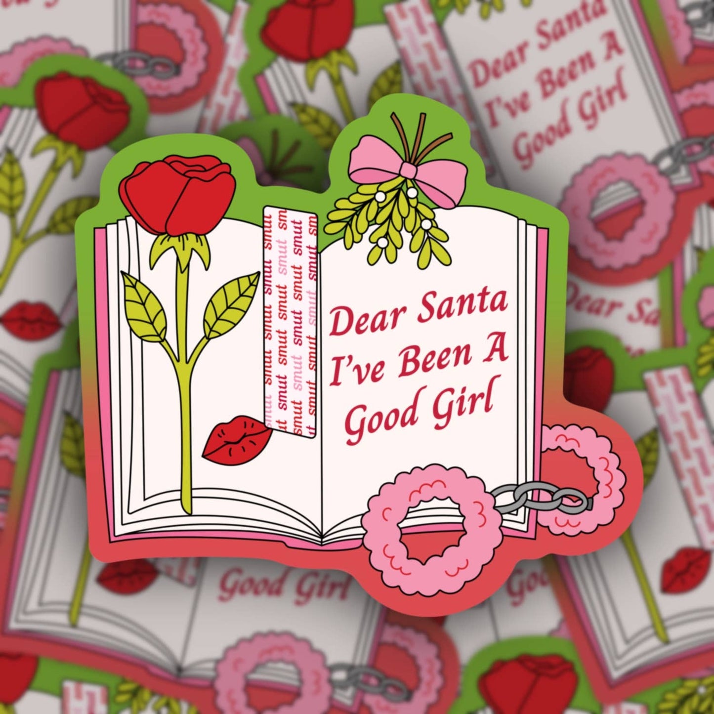 Dear Santa I’ve Been a Good Girl, Funny bookish sticker