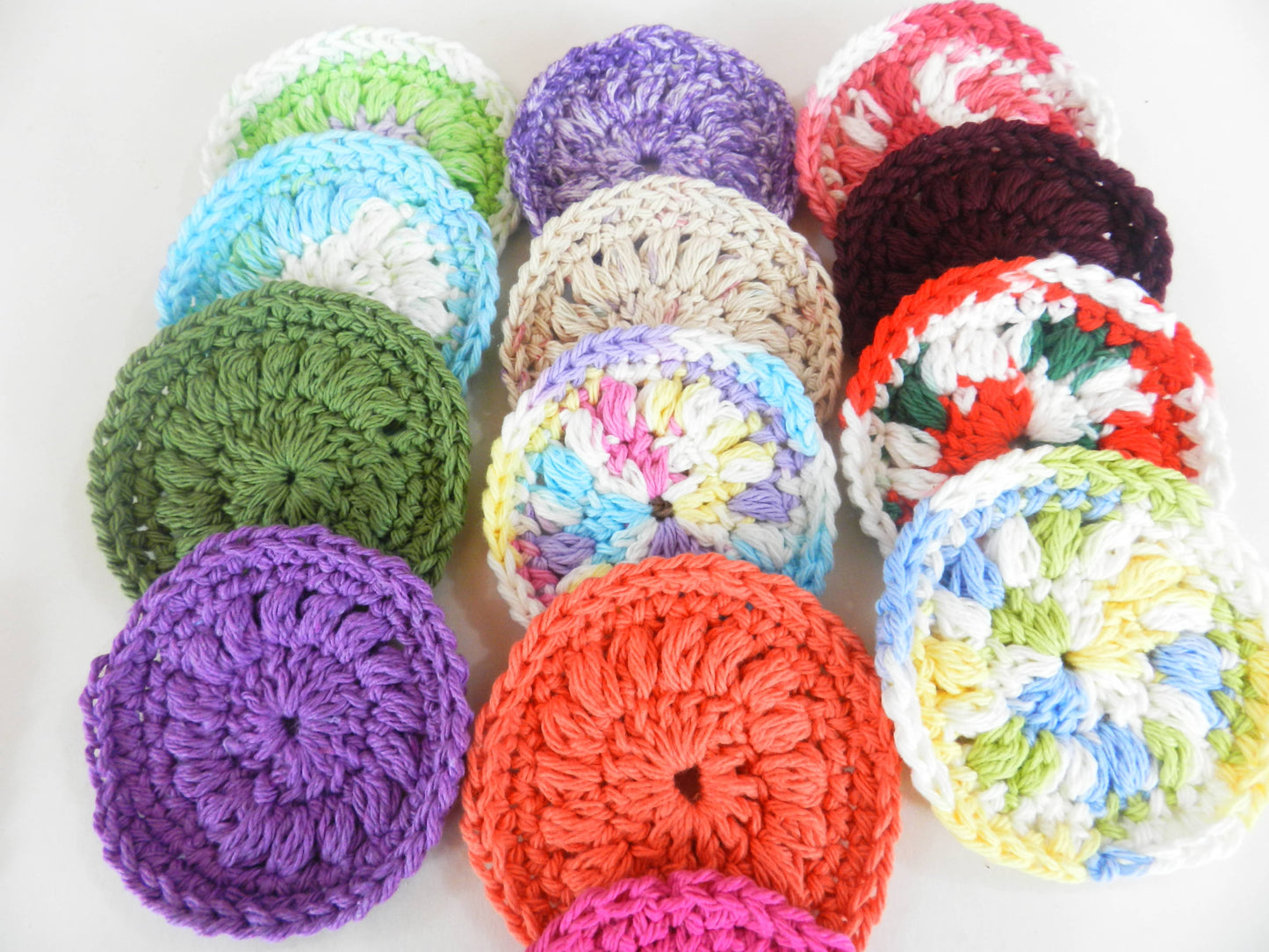Cotton Puff Crochet Face Round Scrubbie Makeup Remover