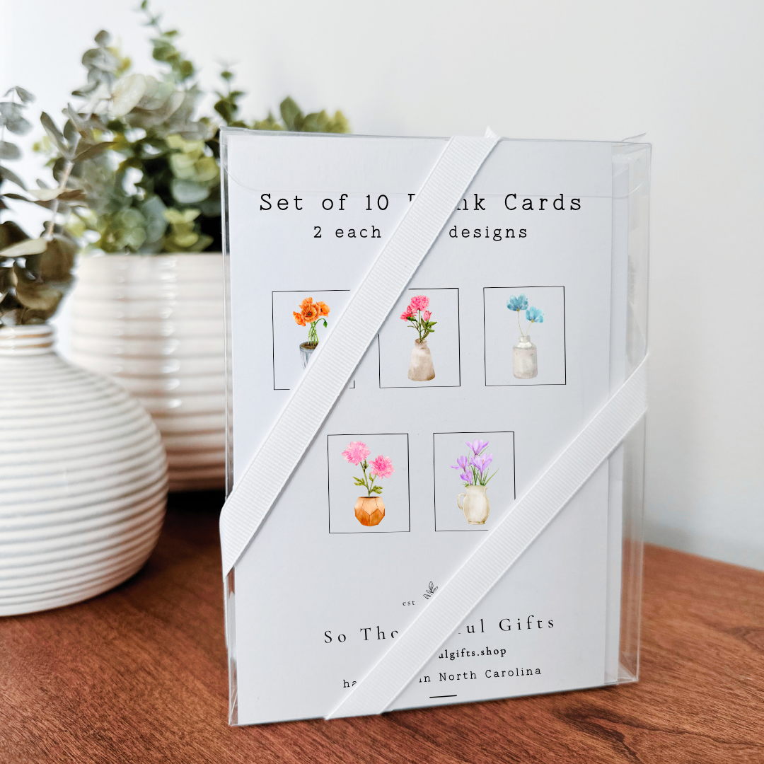 Potted Stems Notecard Set of 10 - Blank Inside
