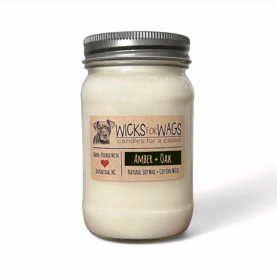 Amber + Oak | Large Mason Jar Soy Candle