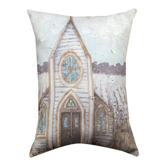 Farm Sketch Church 13X18 Pillow