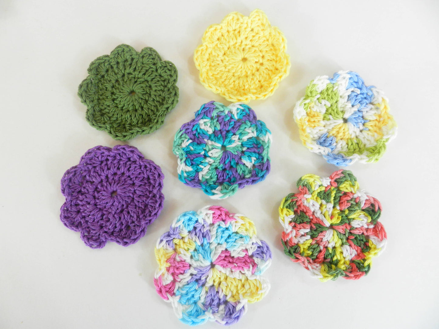 Cotton Crochet Floral Shape Face Scrubbies Makeup Removers