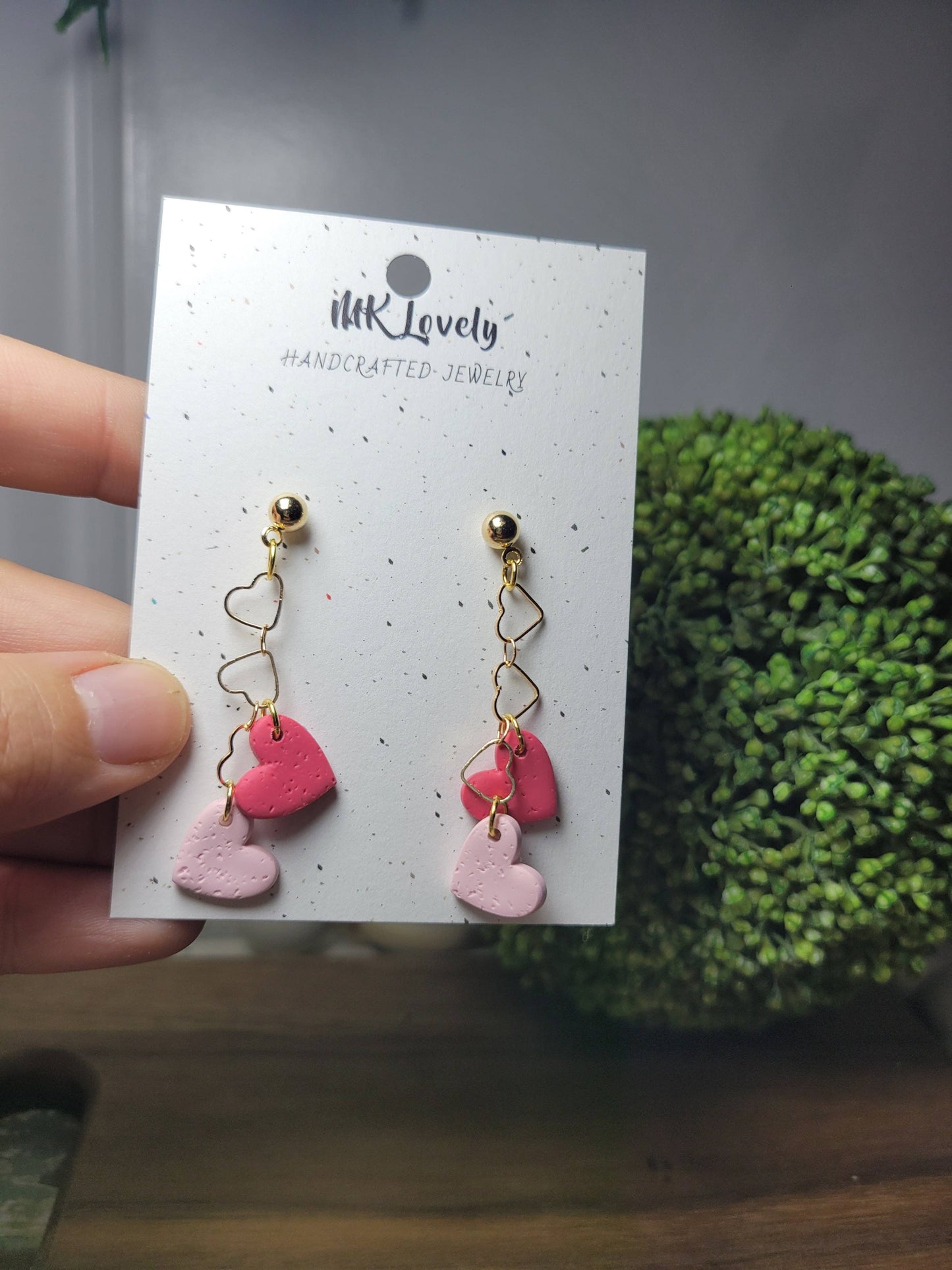 Double Heart Chained Drops