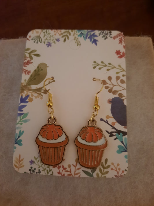 Pumpkin Cupcake Earrings