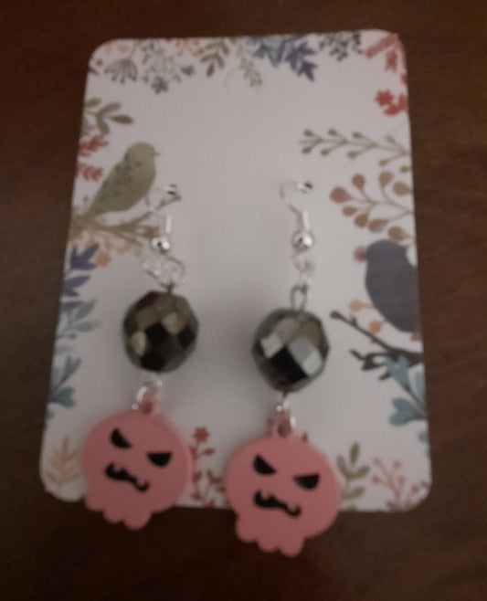 Angry Pink Marshmallow Earrings