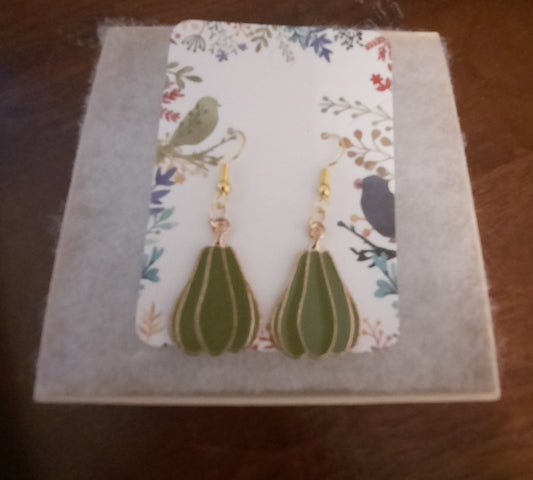 Green Gourd Harvest Earrings