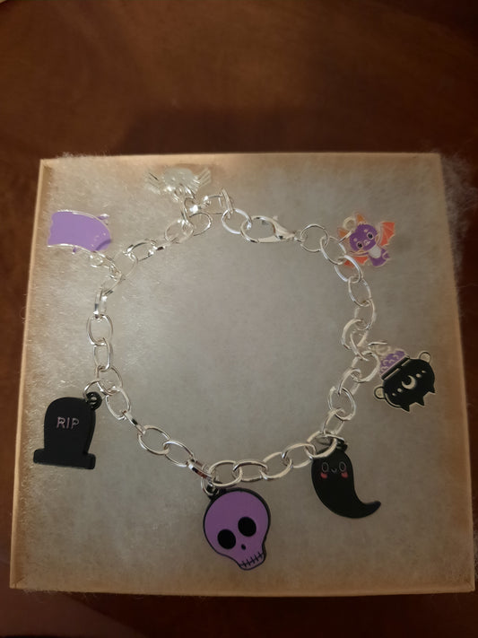 Lavender Halloween Charm Bracelet