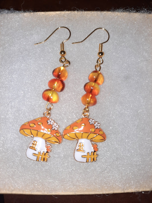 Mushroom Fairy House Earrings