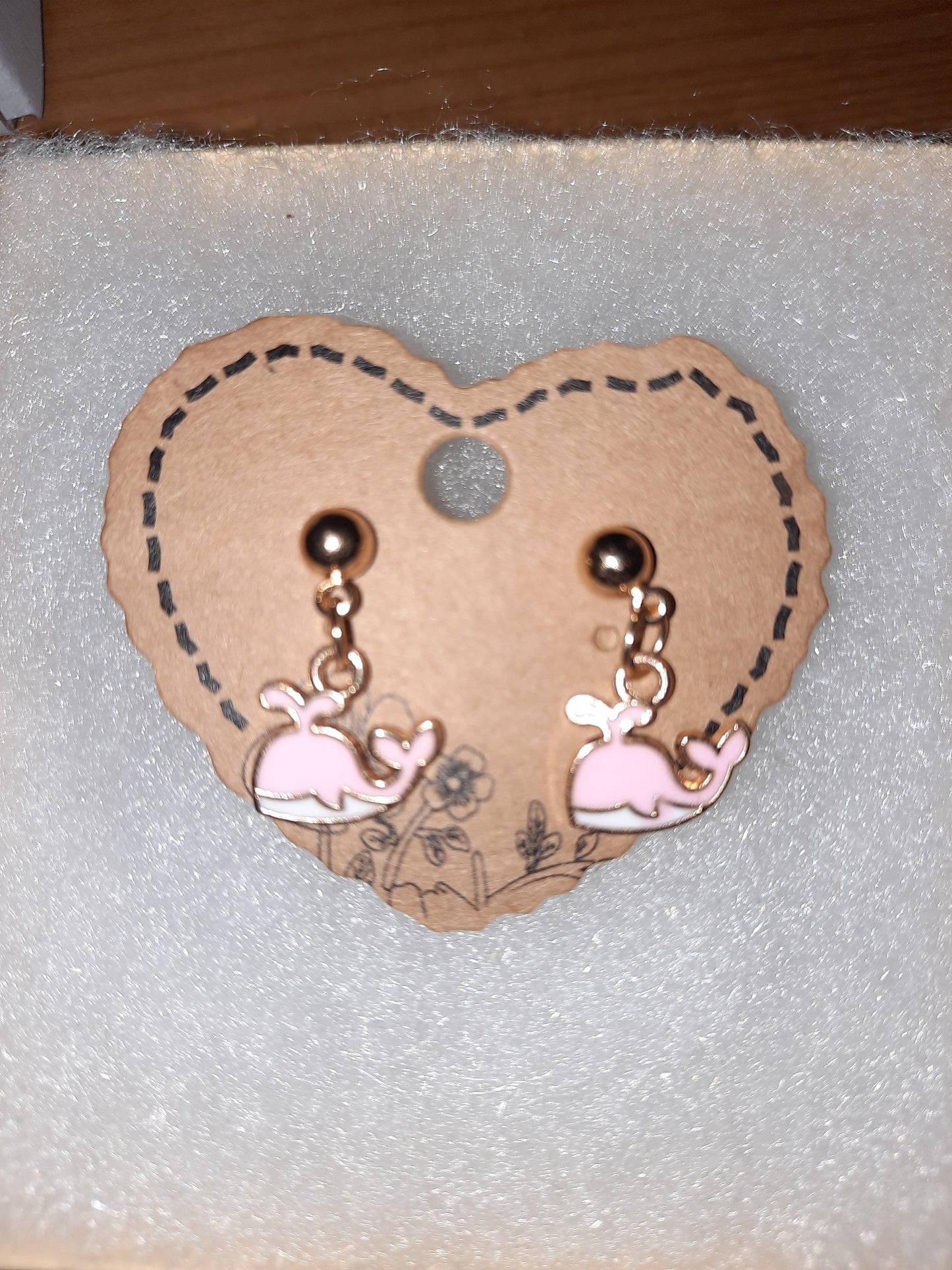 Pink Whale Earrings