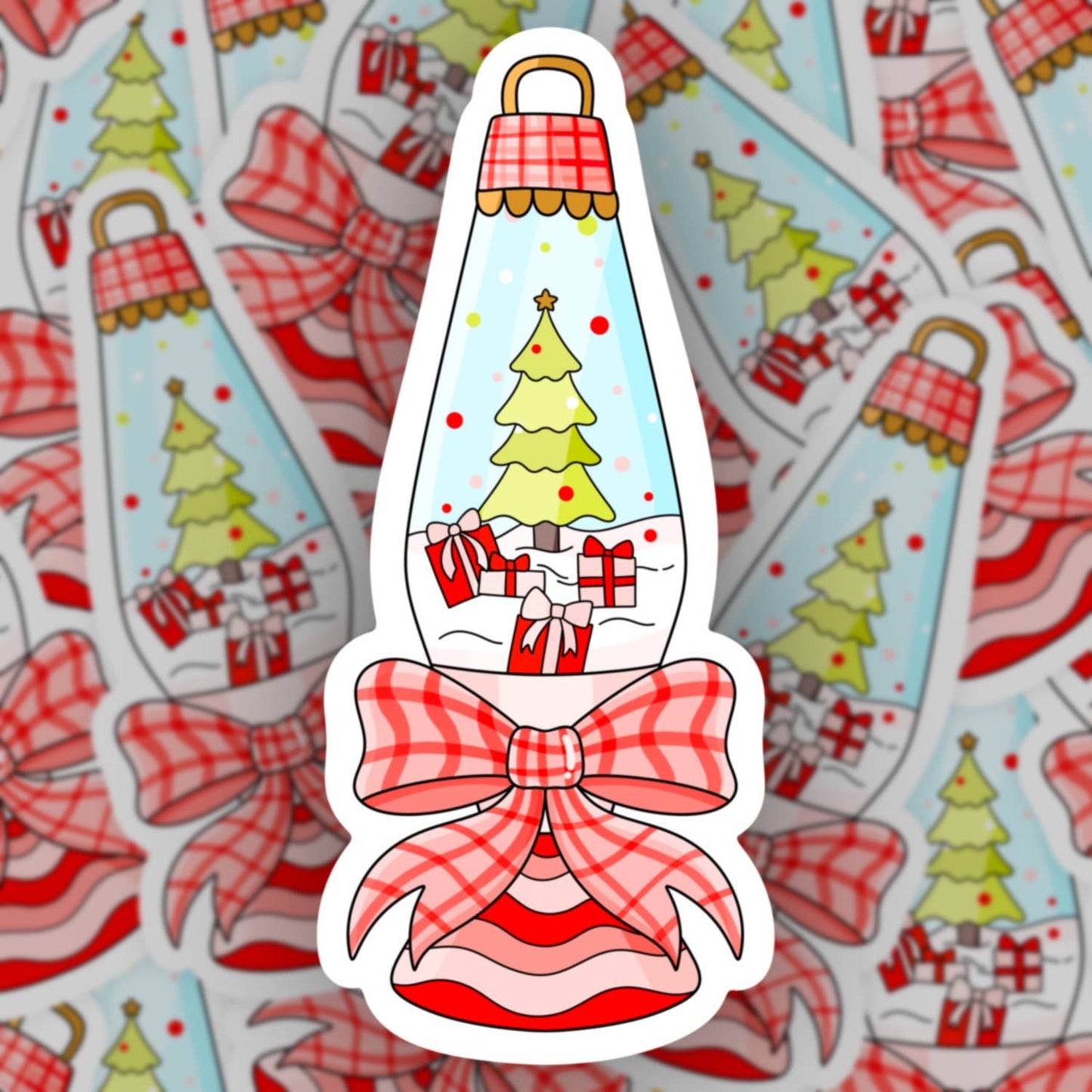 Christmas Tree Snow Globe Sticker