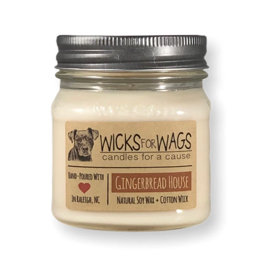Gingerbread House | Fall + Winter | 8 oz Mason Jar Candle