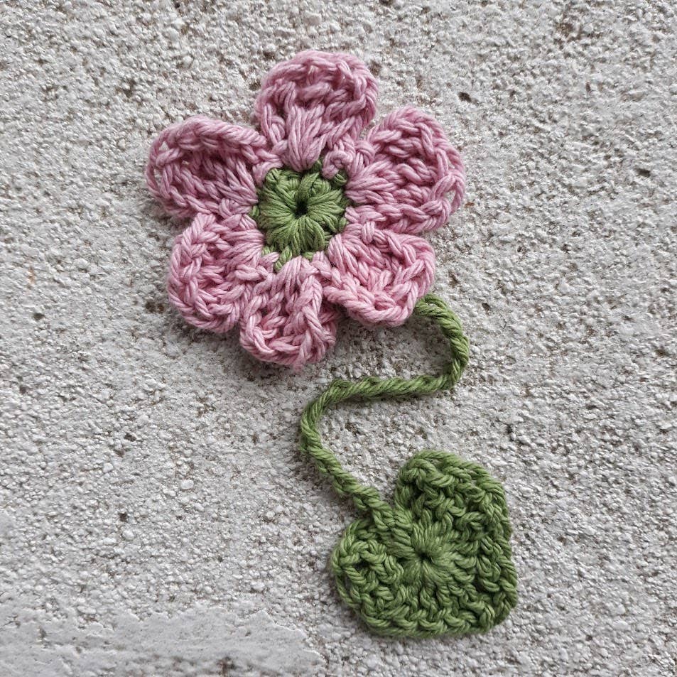 Boho Crochet Flower and Heart Leaf Bookmarks