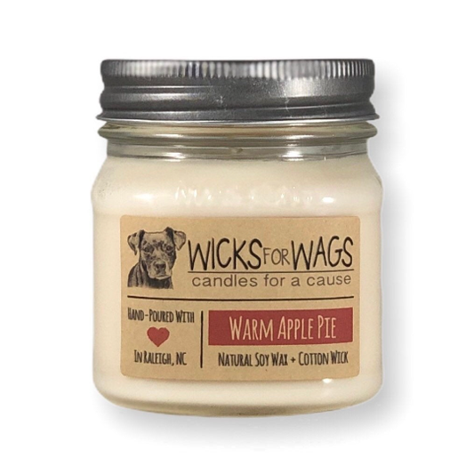 Warm Apple Pie | Fall + Winter | 8 oz Mason Jar Soy Candle