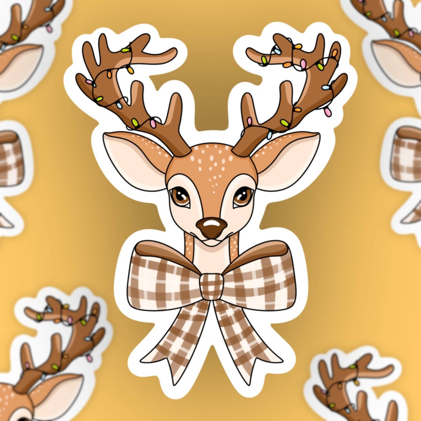 Winter Festive Reindeer Sticker