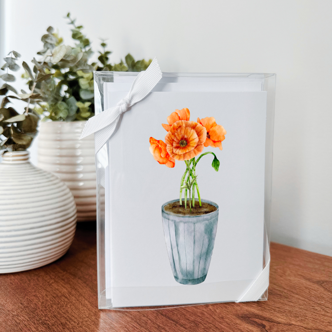 Potted Stems Notecard Set of 10 - Blank Inside