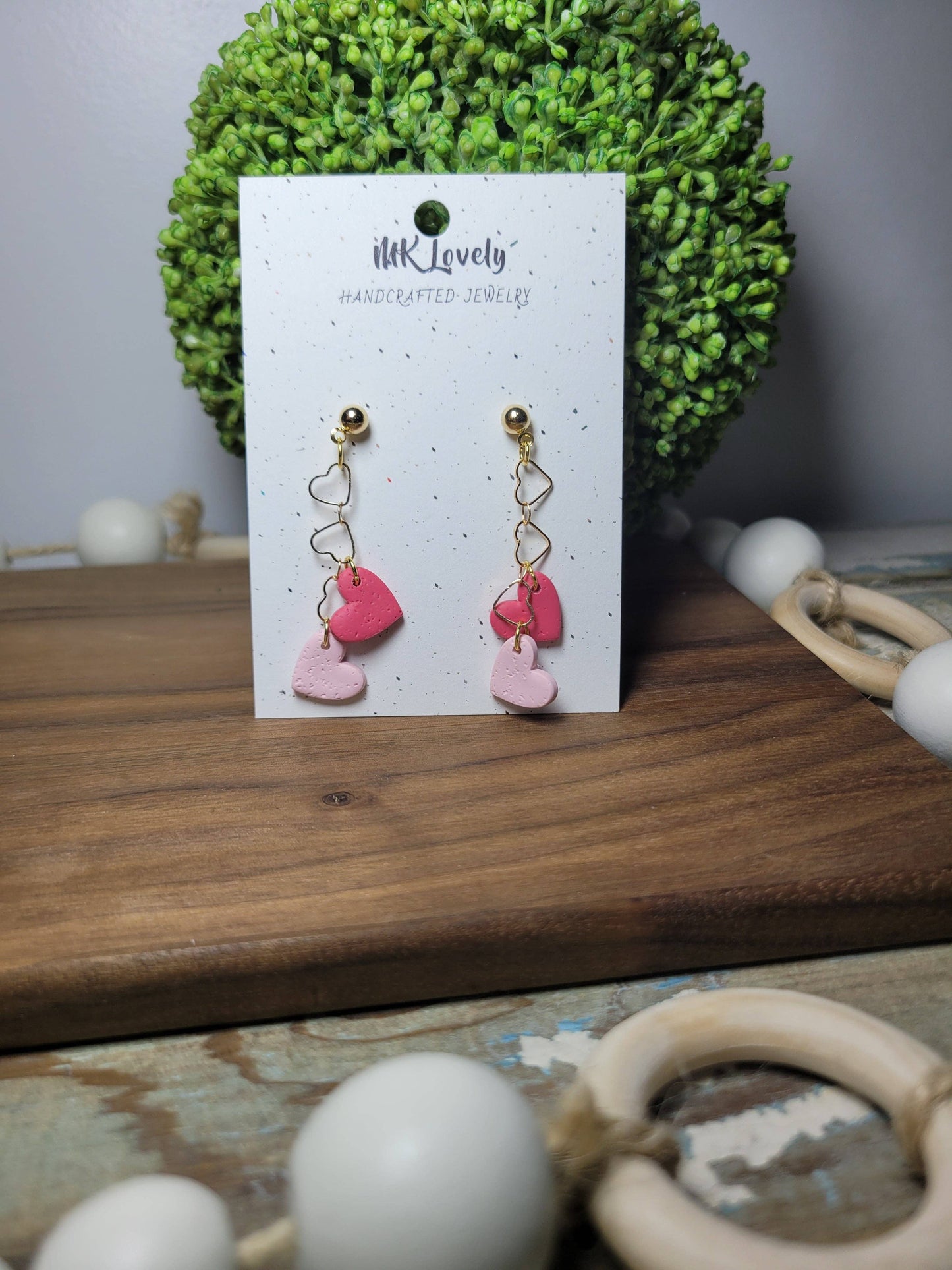 Double Heart Chained Drops