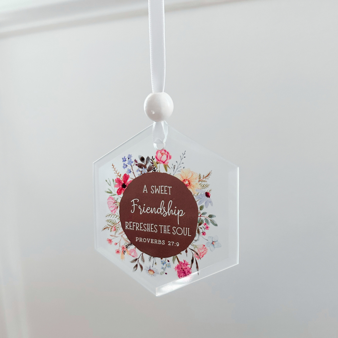 Scripture Window Charm -  Proverbs 27:9 | Suncatcher
