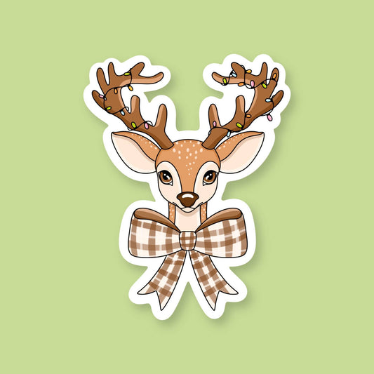 Winter Festive Reindeer Sticker
