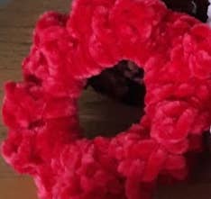 Crochet Velvet Velveteen Chenille Scrunchies Hair Ties 3.5"