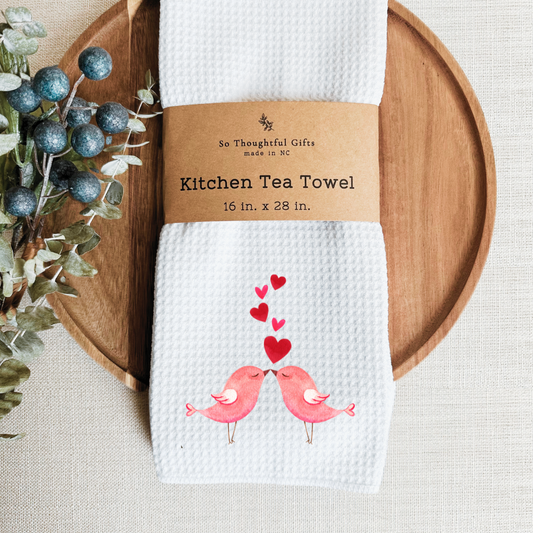 Valentine Dish Towel - Birds | Kitchen Towel