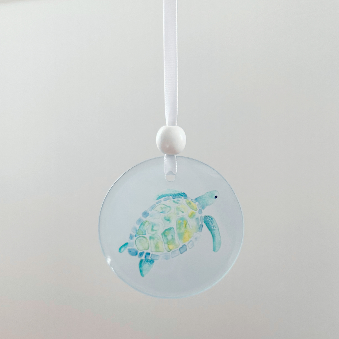 Window Charm -  Hand Painted Watercolor Sea Turtle