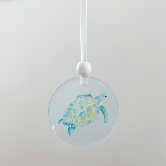Window Charm -  Hand Painted Watercolor Sea Turtle