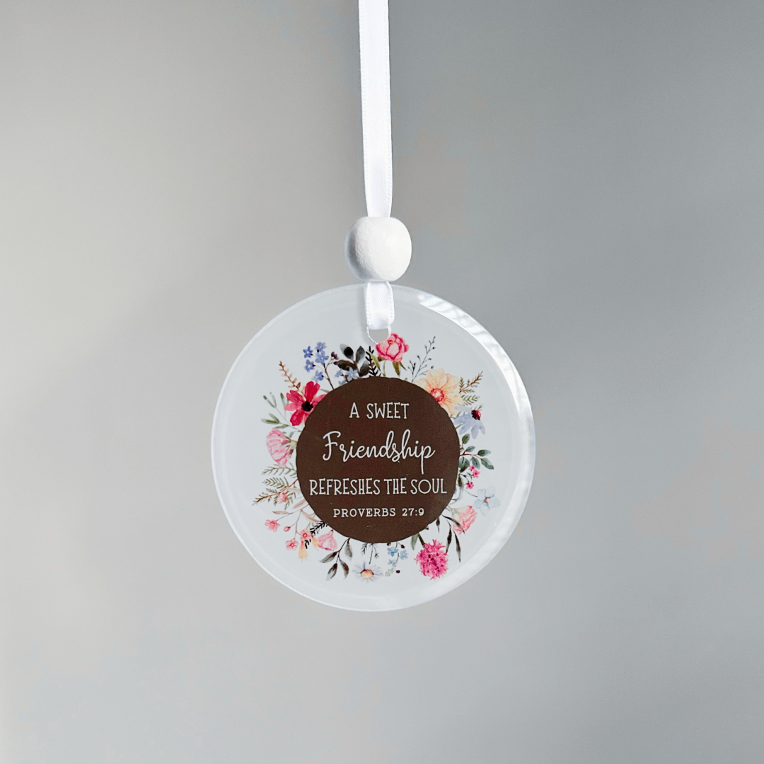 Scripture Window Charm -  Proverbs 27:9 | Suncatcher