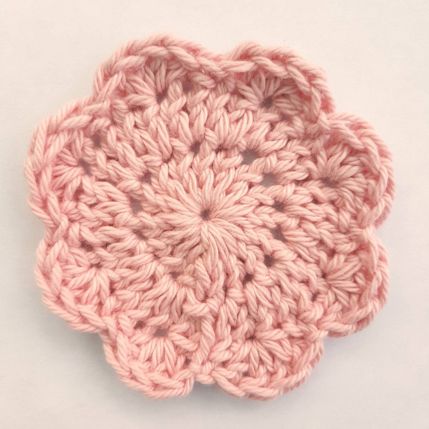 Cotton Crochet Floral Soft Face Scrubbie Dusky Pink
