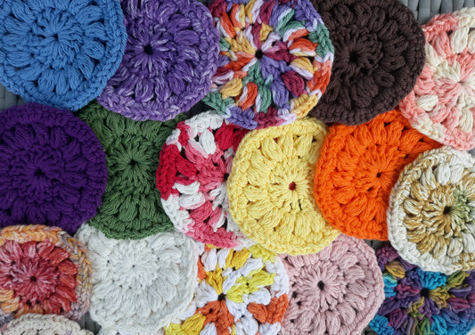 Cotton Puff Crochet Face Round Scrubbie Makeup Remover