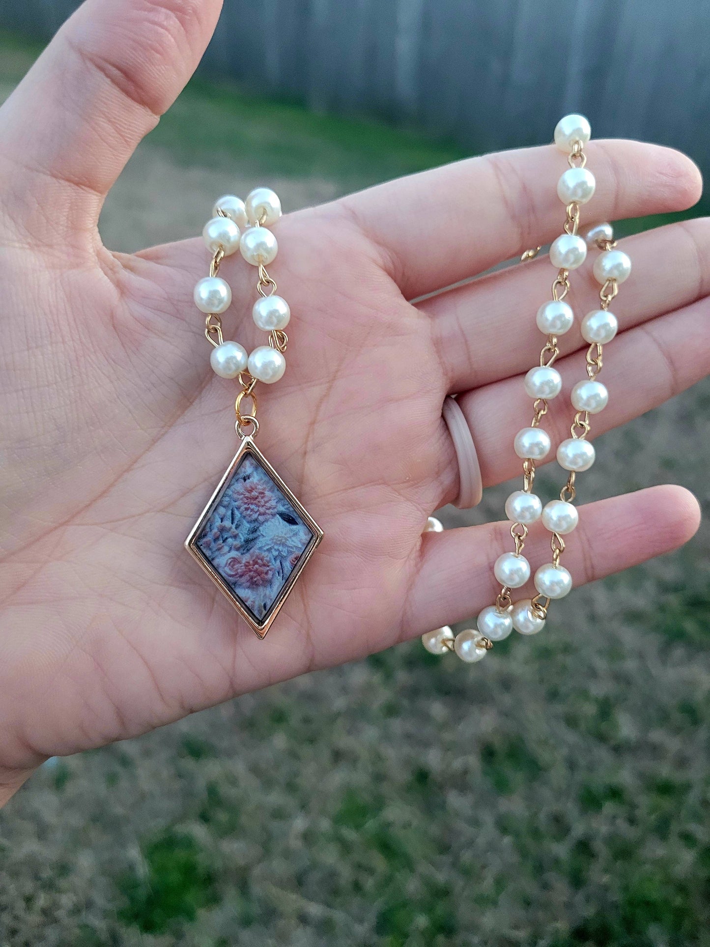 Blooming Gold Diamond & Pearl Necklace