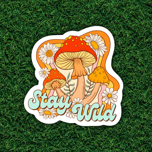 Stay Wild, Cottagecore Mushroom Sticker