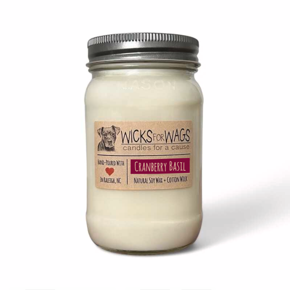 Cranberry Basil | Fall + Winter | Large Mason Jar Soy Candle