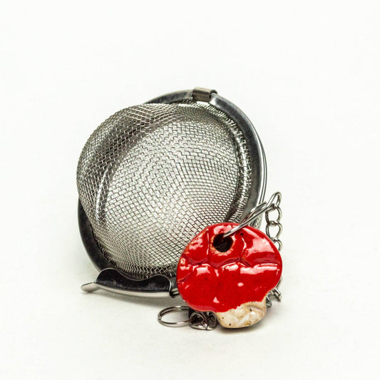 Ceramic Mushroom Charm Tea Ball Infuser/Steeper - Handmade