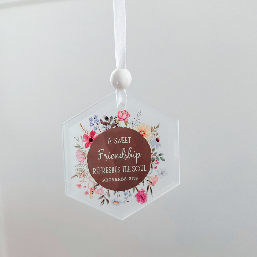 Scripture Window Charm -  Proverbs 27:9 | Suncatcher