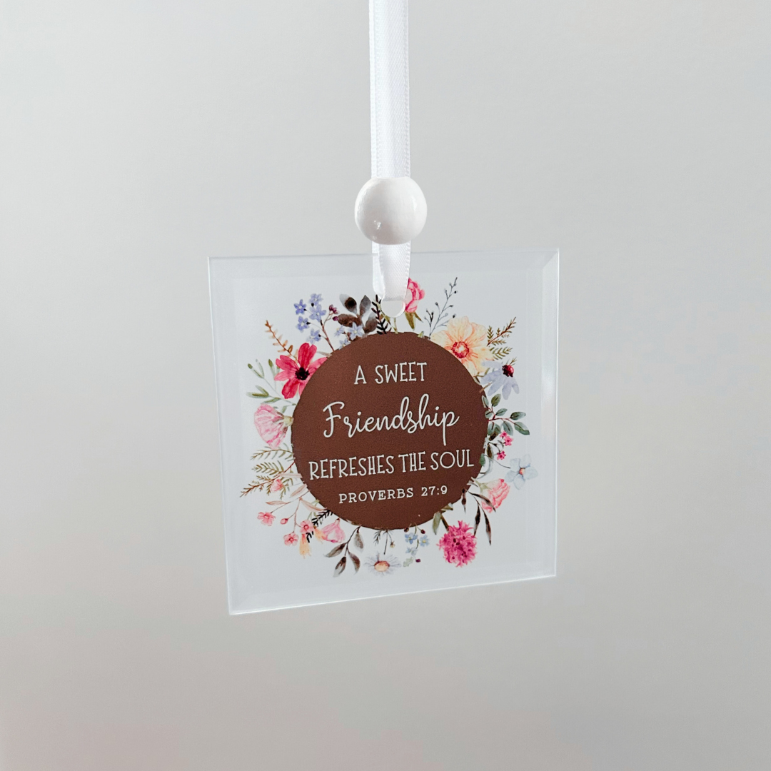 Scripture Window Charm -  Proverbs 27:9 | Suncatcher