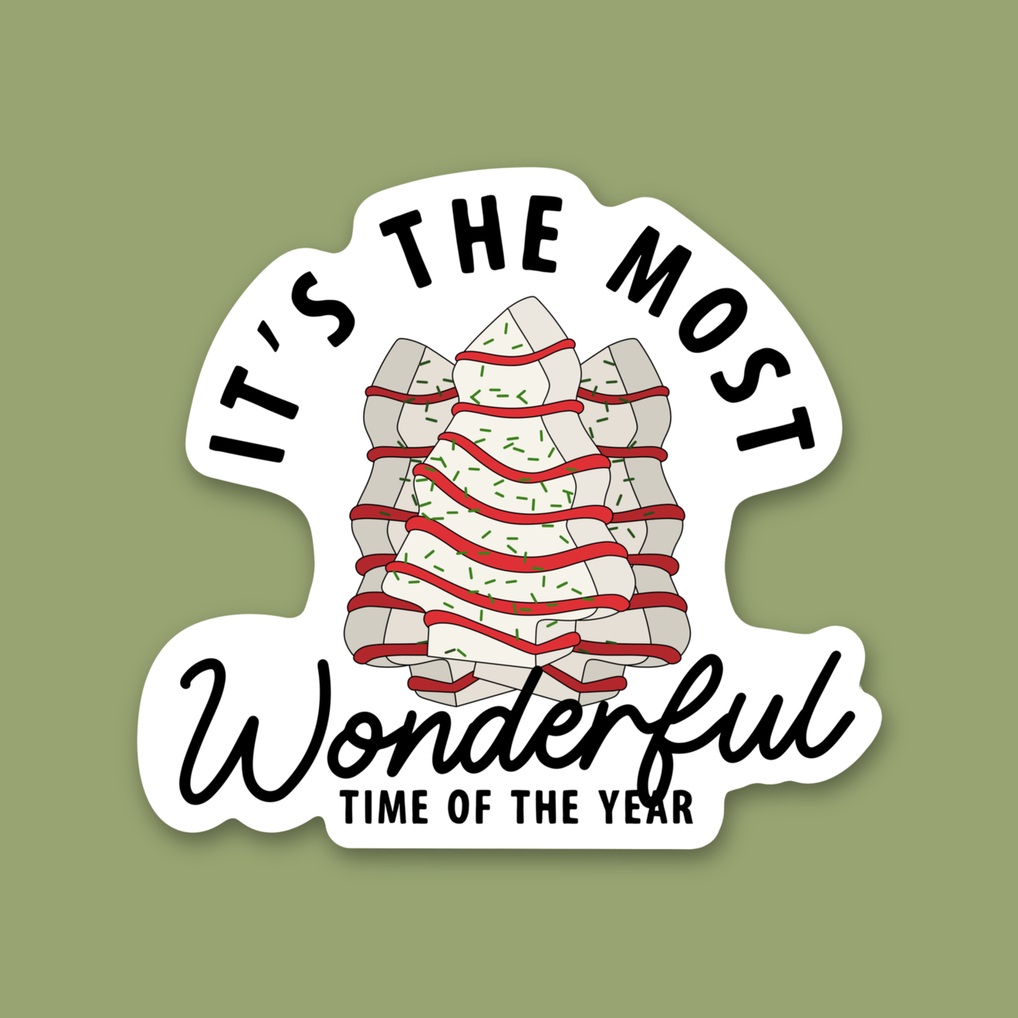 Most Wonderful Time of the Year, Holiday Snack Cake Sticker