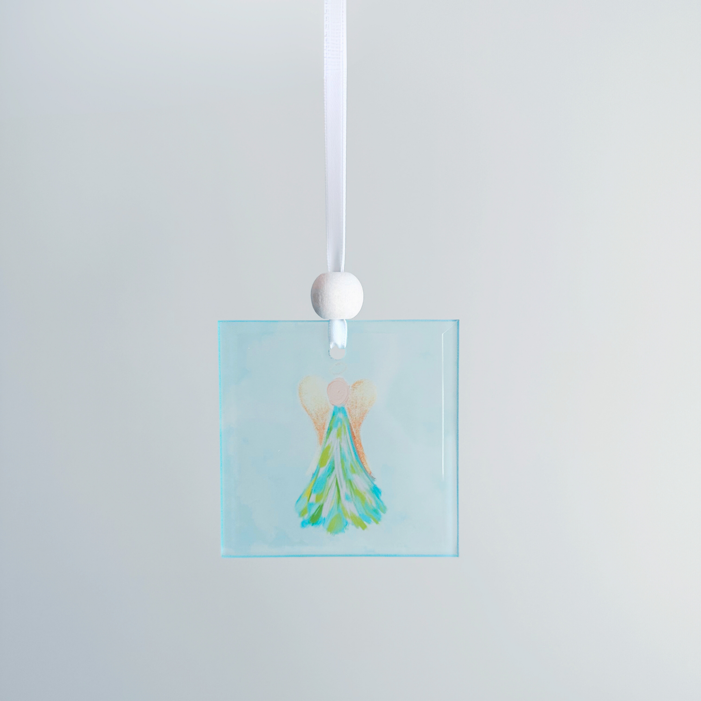 Window Charm -  Hand Painted Blue Angel | Suncatcher