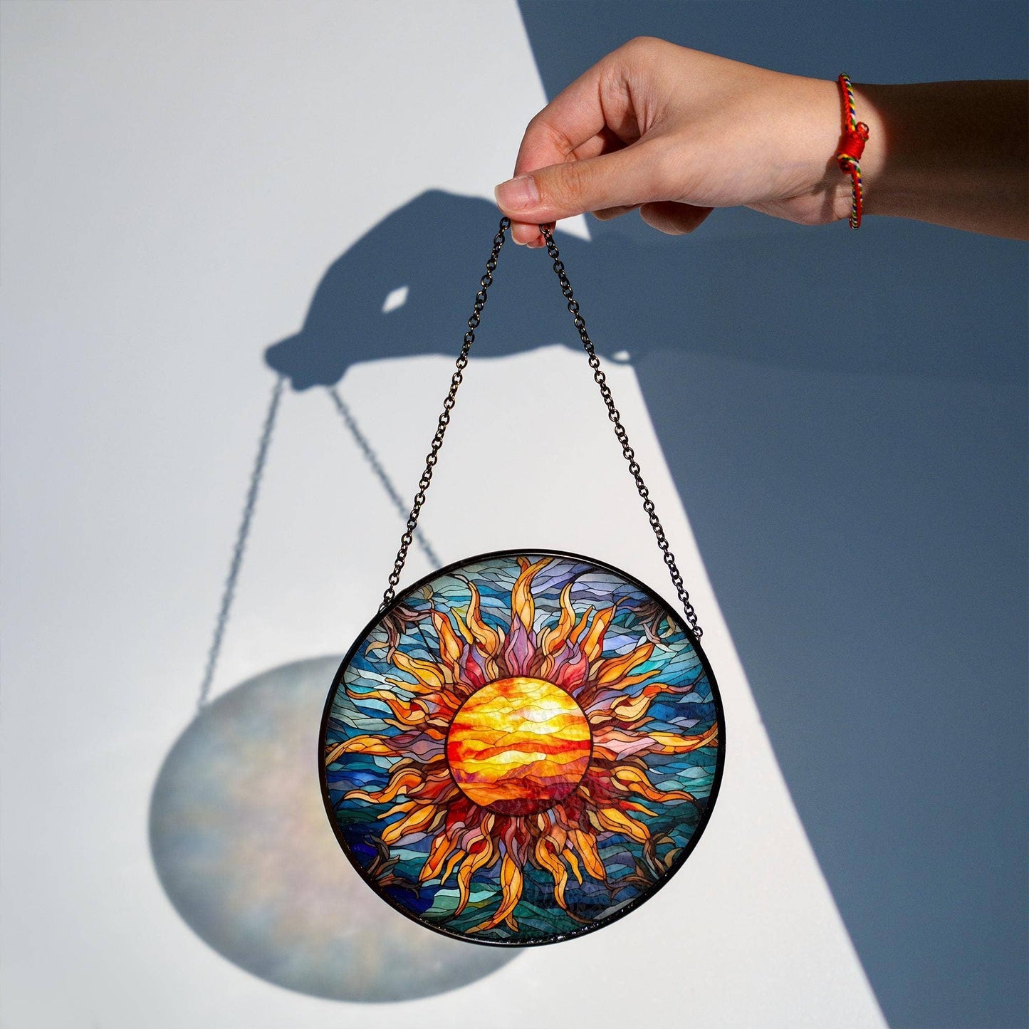 Sun Stained Glass Suncatcher, Bright Sunlight Ornament