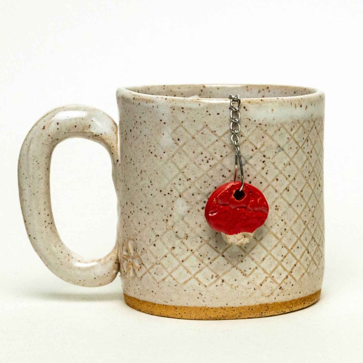 Ceramic Mushroom Charm Tea Ball Infuser/Steeper - Handmade
