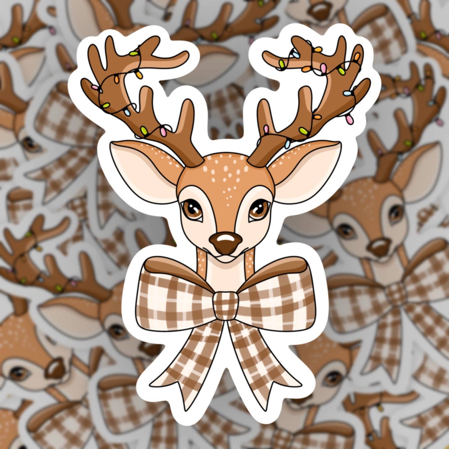 Winter Festive Reindeer Sticker