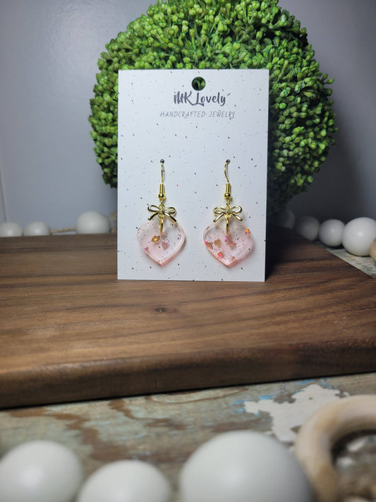 Acrylic Heart/Bow Dangles