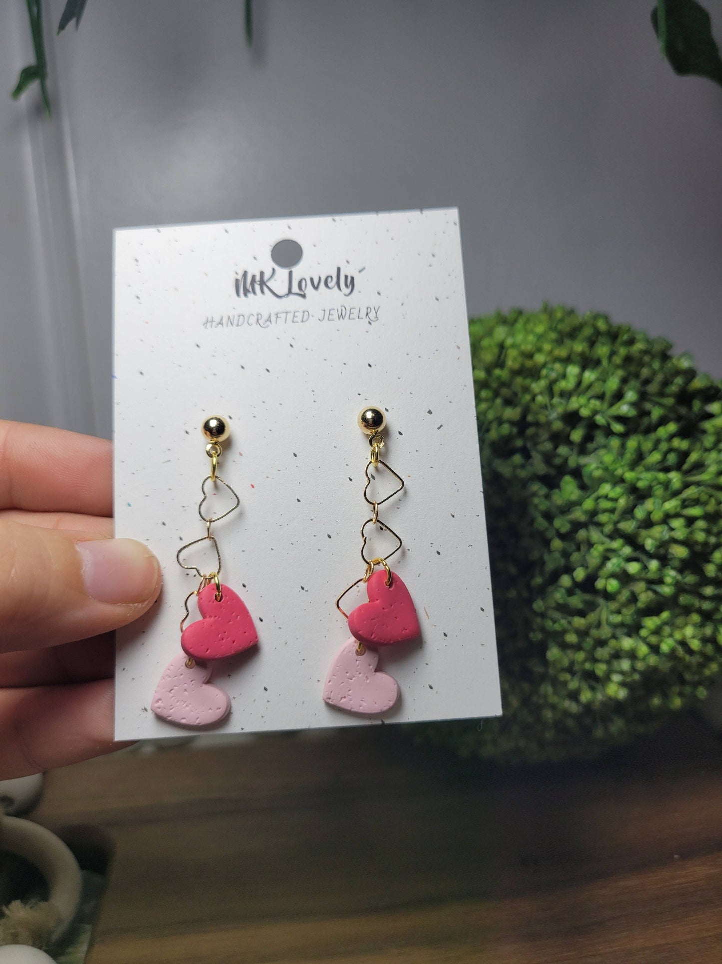 Double Heart Chained Drops
