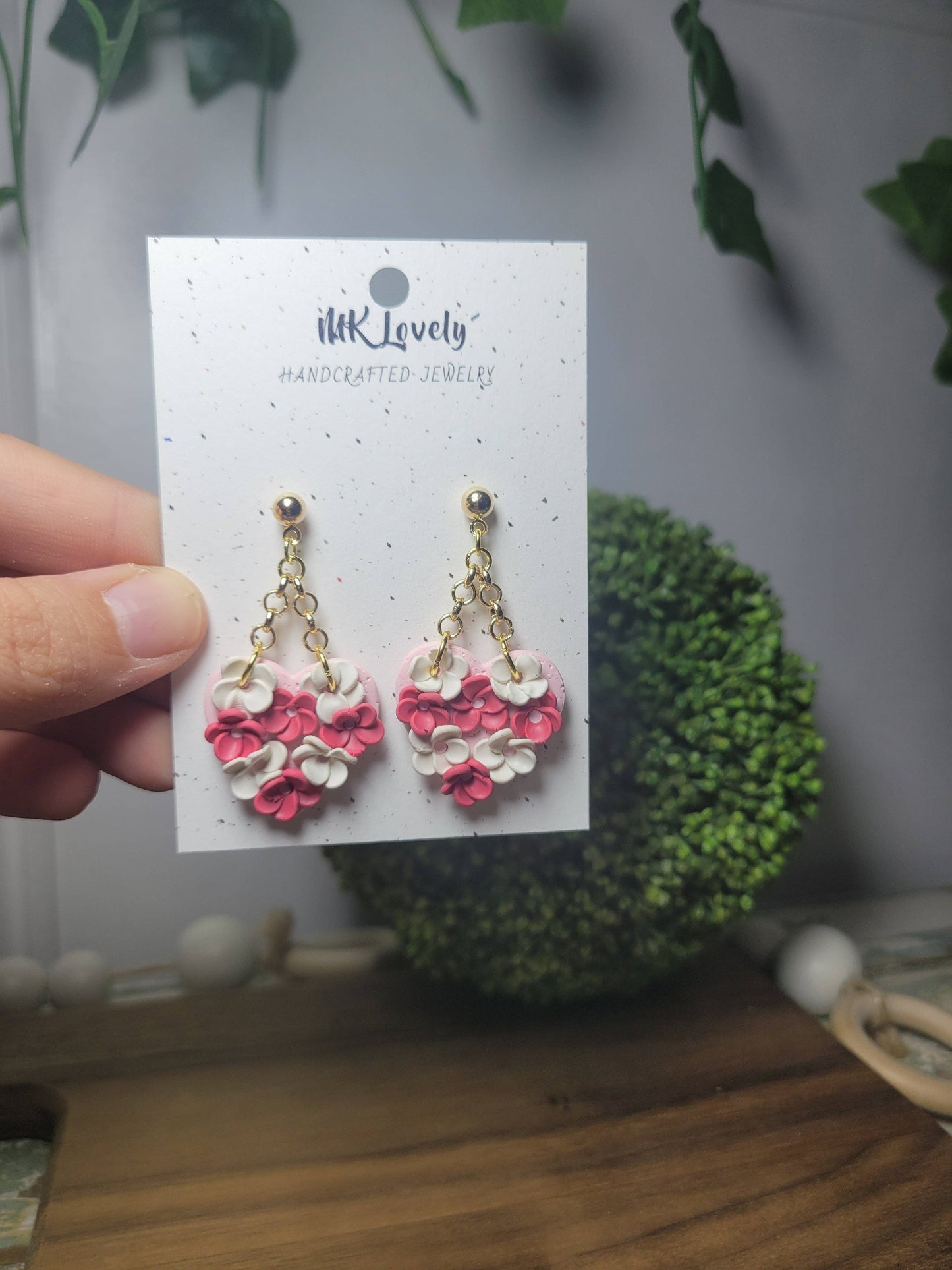 Floral Heart Dangles